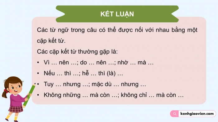 Giáo án điện tử Tiếng Việt 5 cánh diều Bài 9: Kết từ (tiếp theo)