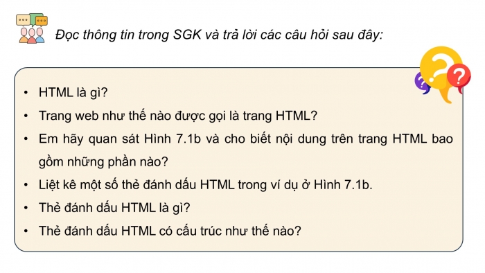 Giáo án điện tử Tin học ứng dụng 12 kết nối Bài 7: HTML và cấu trúc trang web