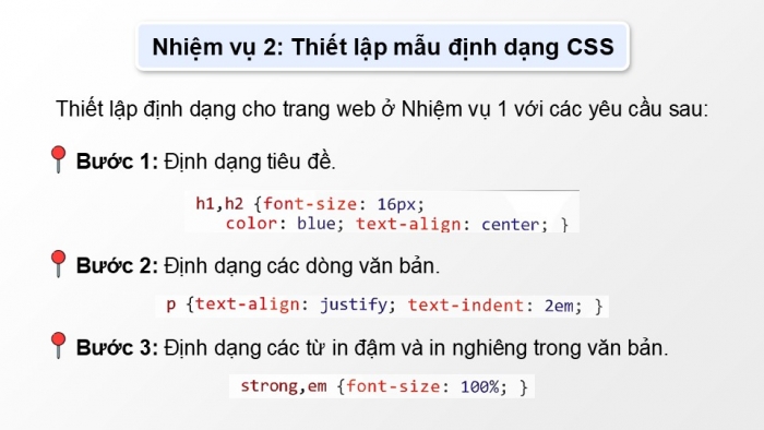 Giáo án điện tử Tin học ứng dụng 12 kết nối Bài 14: Định dạng văn bản bằng CSS (P2)