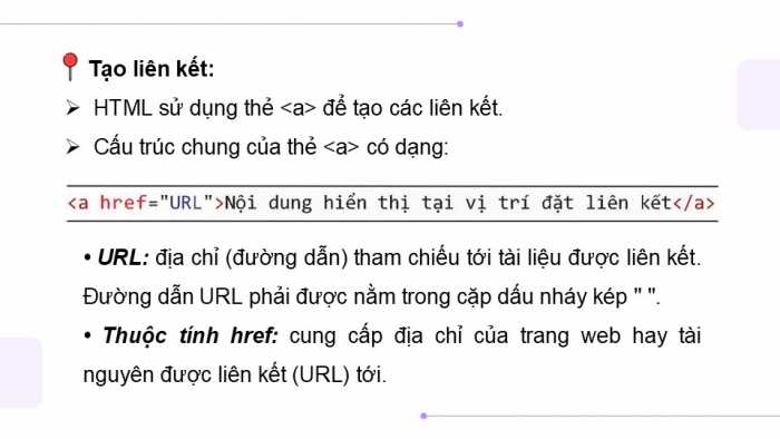 Giáo án điện tử Khoa học máy tính 12 kết nối Bài 10: Tạo liên kết