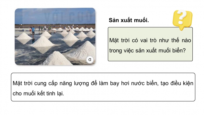 Giáo án điện tử Khoa học 5 kết nối Bài 11: Sử dụng năng lượng mặt trời, năng lượng gió, năng lượng nước chảy