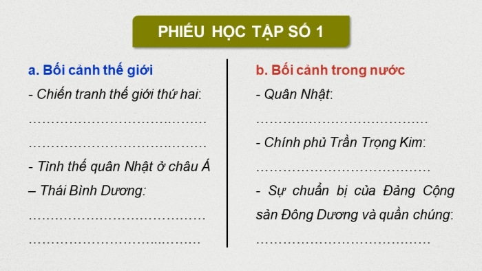 Giáo án điện tử Lịch sử 12 cánh diều Bài 6: Cách mạng tháng Tám năm 1945