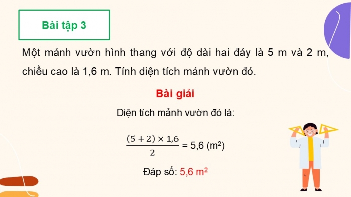 Giáo án PPT dạy thêm Toán 5 Chân trời bài 46: Diện tích hình thang