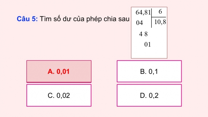 Giáo án PPT dạy thêm Toán 5 Chân trời bài 53: Ôn tập các phép tính với số thập phân (P2)