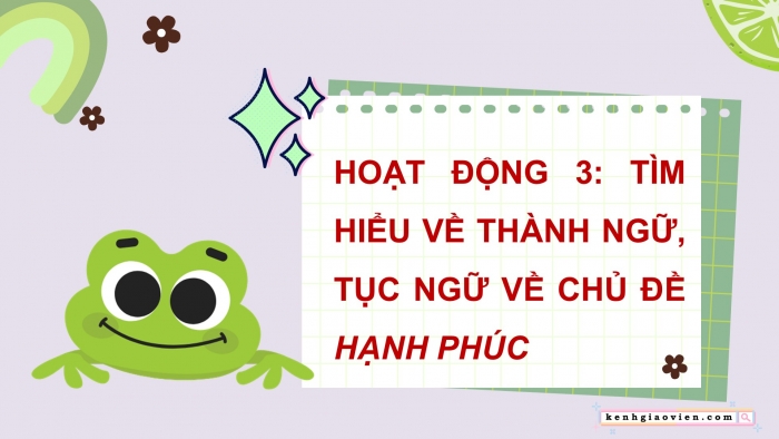 Giáo án điện tử Tiếng Việt 5 chân trời Bài 8: Mở rộng vốn từ Hạnh phúc