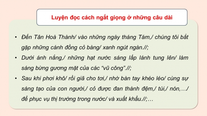 Giáo án điện tử Tiếng Việt 5 chân trời Bài 8: Từ những cánh đồng xanh