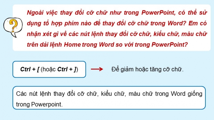 Giáo án điện tử Tin học 5 chân trời Bài 7: Định dạng kí tự