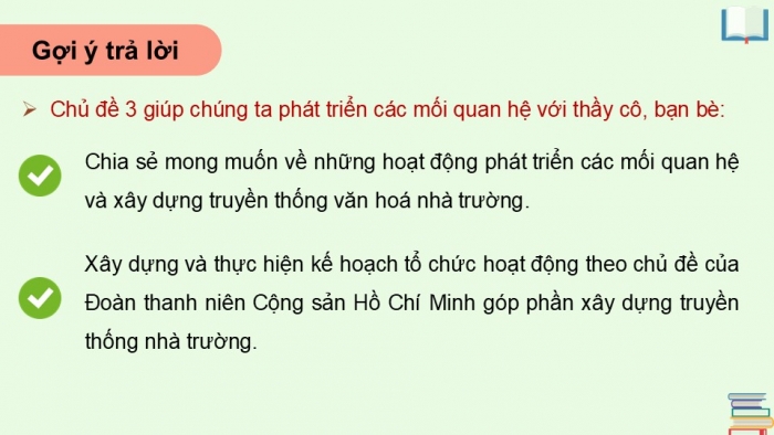 Giáo án điện tử Hoạt động trải nghiệm 12 chân trời bản 2 Chủ đề 3: Phát triển các mối quan hệ với thầy cô, bạn bè (P1)