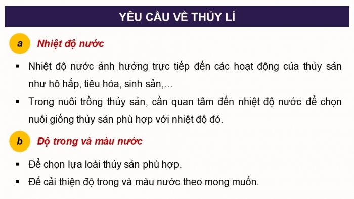 Giáo án điện tử Công nghệ 12 Lâm nghiệp - Thủy sản Kết nối Bài 10: Giới thiệu về môi trường nuôi thuỷ sản