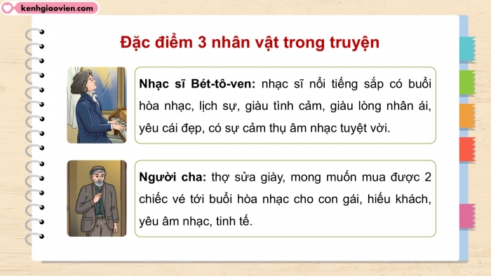 Giáo án điện tử Âm nhạc 5 kết nối Tiết 15: Thường thức âm nhạc Câu chuyện về bản xô-nát Ánh trăng, Ôn nhạc cụ