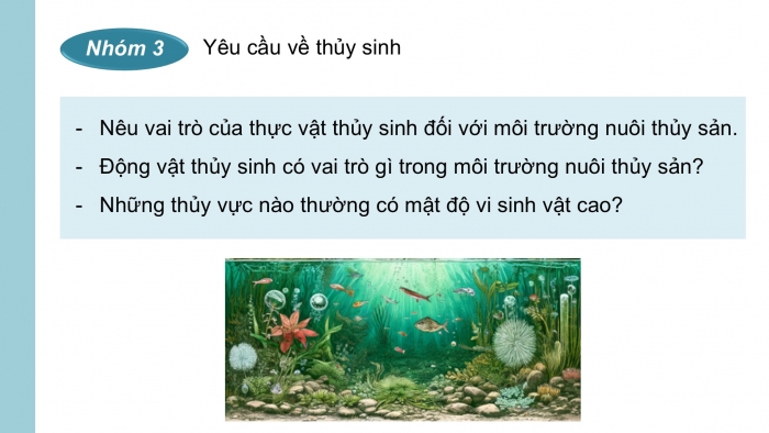 Giáo án điện tử Công nghệ 12 Lâm nghiệp Thủy sản Cánh diều Bài 11: Một số chỉ tiêu cơ bản của môi trường nuôi thuỷ sản