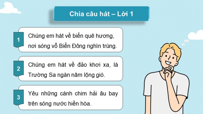 Giáo án điện tử Âm nhạc 9 chân trời Bài 6: Hát Em yêu biển đảo quê em, Nhạc cụ thể hiện tiết tấu