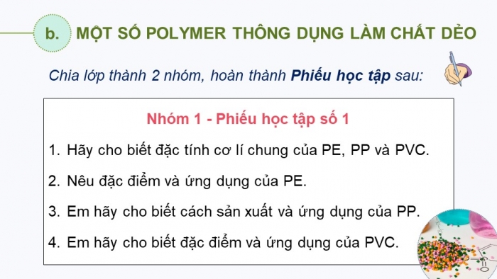 Giáo án điện tử Hoá học 12 chân trời Bài 10: Chất dẻo và vật liệu composite