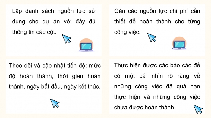 Giáo án điện tử chuyên đề Tin học ứng dụng 12 cánh diều Bài 4: Thực hành tổng hợp sử dụng phần mềm quản lí dự án