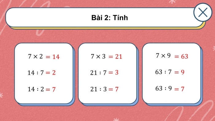 Giáo án điện tử Toán 3 cánh diều bài Bảng chia 7