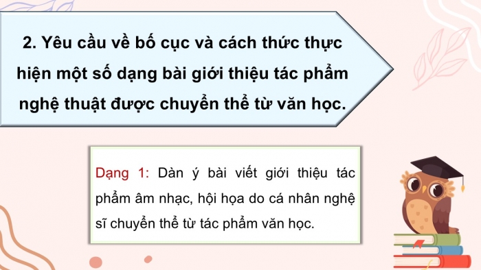 Giáo án điện tử chuyên đề Ngữ văn 12 chân trời CĐ 2 Phần 2: Yêu cầu và cách thức viết bài giới thiệu tác phẩm nghệ thuật được chuyển thể từ văn học