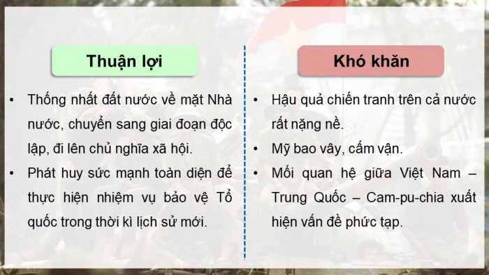 Giáo án điện tử Lịch sử 12 kết nối Bài 9: Cuộc đấu tranh bảo vệ Tổ quốc từ sau tháng 4 – 1975 đến nay. Một số bài học lịch sử của các cuộc kháng chiến bảo vệ Tổ quốc từ năm 1945 đến nay