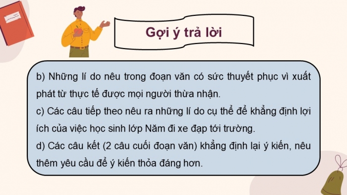 Giáo án điện tử Tiếng Việt 5 cánh diều Bài 7: Viết đoạn văn nêu ý kiến về một hiện tượng xã hội (Cấu tạo của đoạn văn)