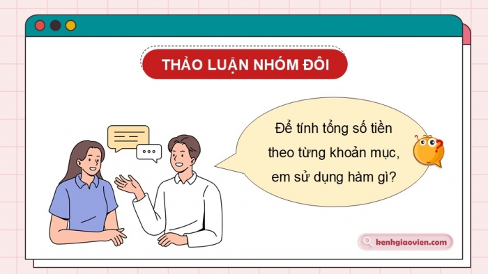 Giáo án điện tử Tin học 9 kết nối Bài 11a: Sử dụng hàm SUMIF