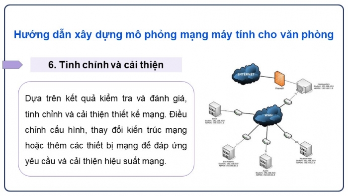 Giáo án điện tử Khoa học máy tính 12 chân trời Bài B7: Thực hành thiết kế mạng nội bộ (P2)