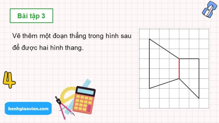 Giáo án PPT dạy thêm Toán 5 Chân trời bài 45: Hình thang