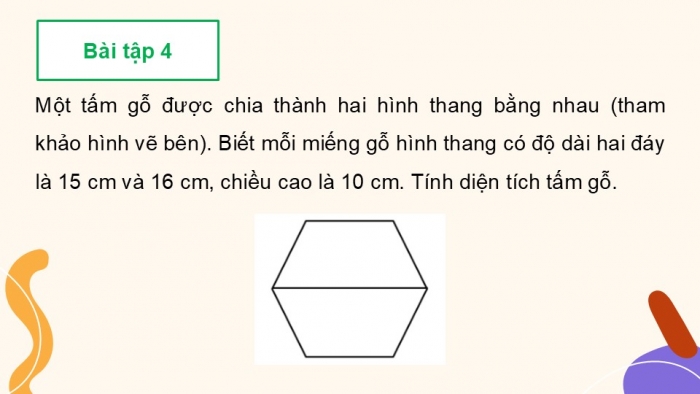 Giáo án PPT dạy thêm Toán 5 Chân trời bài 46: Diện tích hình thang