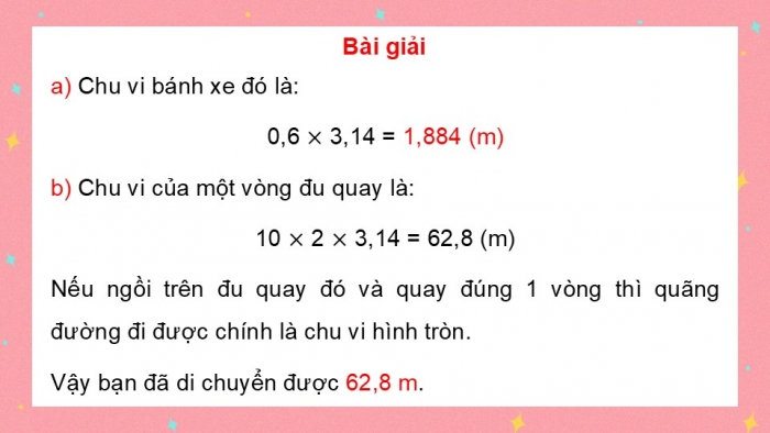 Giáo án PPT dạy thêm Toán 5 Chân trời bài 48: Chu vi hình tròn