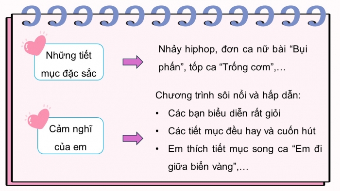 Giáo án điện tử Tiếng Việt 5 kết nối Bài 28: Chương trình nghệ thuật em yêu thích