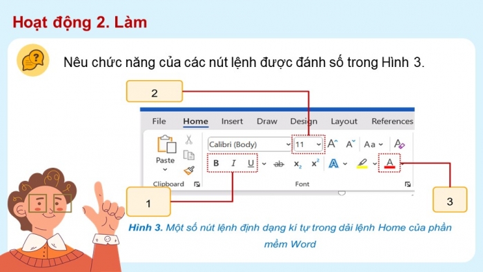 Giáo án điện tử Tin học 5 chân trời Bài 7: Định dạng kí tự