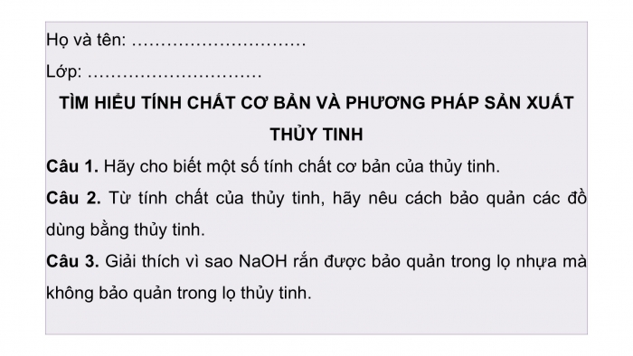 Giáo án điện tử chuyên đề Hoá học 12 chân trời Bài 4: Công nghiệp silicate