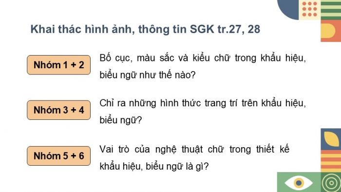 Giáo án điện tử Mĩ thuật 9 cánh diều Bài 7: Thiết kế khẩu hiệu, biểu ngữ