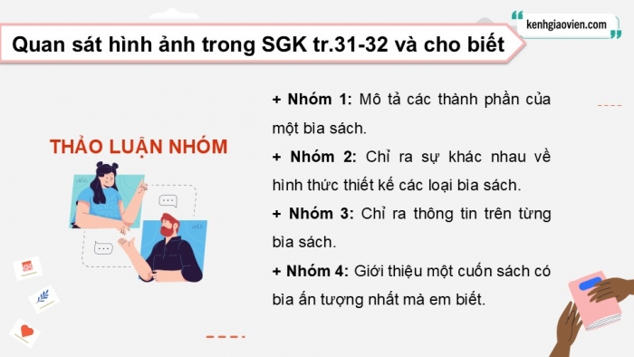 Giáo án điện tử Mĩ thuật 9 cánh diều Bài 8: Thiết kế bìa sách