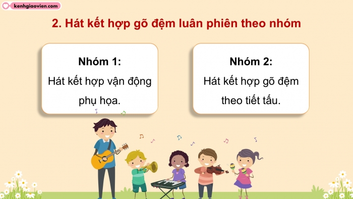 Giáo án điện tử Âm nhạc 5 cánh diều Tiết 10: Ôn tập bài hát Khăn quàng thắp sáng bình minh, Nghe nhạc Những bông hoa, những bài ca