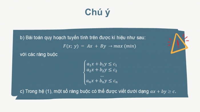 Giáo án điện tử chuyên đề Toán 12 kết nối Bài 3: Vận dụng hệ bất phương trình bậc nhất hai ẩn để giải quyết một số bài toán quy hoạch tuyến tính