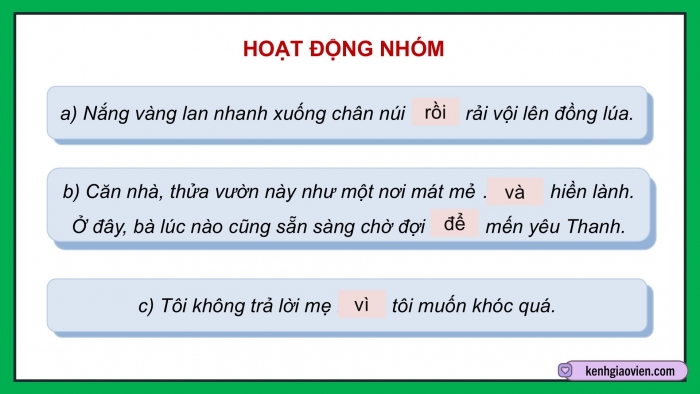 Giáo án điện tử Tiếng Việt 5 cánh diều Bài 8: Kết từ