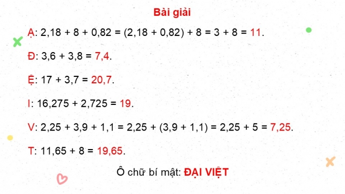 Giáo án điện tử Toán 5 kết nối Bài 31: Ôn tập các phép tính với số thập phân