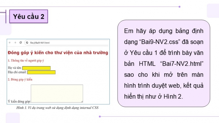 Giáo án điện tử Tin học ứng dụng 12 cánh diều Bài 9: Thực hành định dạng một số thuộc tính CSS