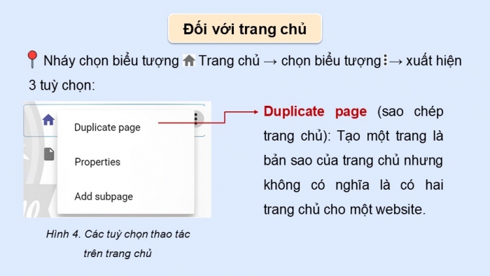 Giáo án điện tử Tin học ứng dụng 12 chân trời Bài E2: Tạo, hiệu chỉnh trang web và thiết kế thanh điều hướng