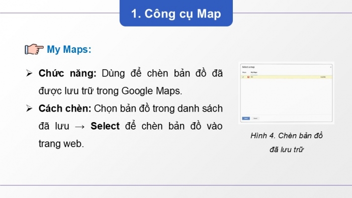 Giáo án điện tử Tin học ứng dụng 12 chân trời Bài E7: Sử dụng Map, Forms và các thiết lập trang web