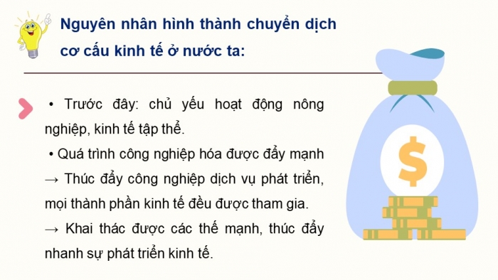 Giáo án điện tử Địa lí 12 cánh diều Bài 9: Chuyển dịch cơ cấu kinh tế