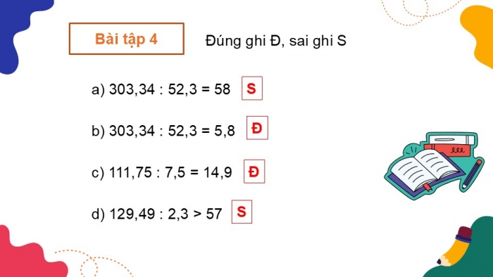 Giáo án PPT dạy thêm Toán 5 Chân trời bài 40: Chia một số thập phân cho một số thập phân