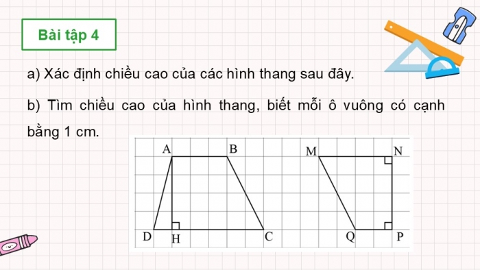 Giáo án PPT dạy thêm Toán 5 Chân trời bài 45: Hình thang