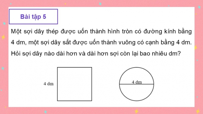 Giáo án PPT dạy thêm Toán 5 Chân trời bài 48: Chu vi hình tròn