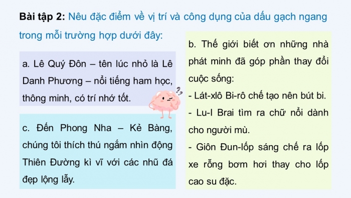 Giáo án điện tử Tiếng Việt 5 kết nối Bài 21: Dấu gạch ngang