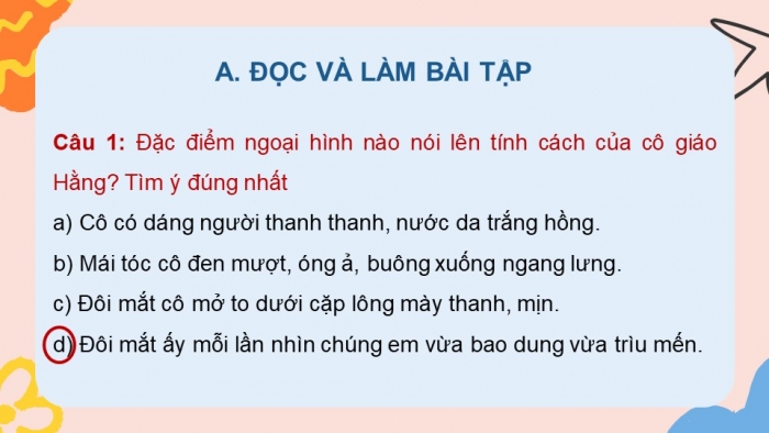 Giáo án điện tử Tiếng Việt 5 cánh diều Bài 6: Bức tranh nghề nghiệp; Cô giáo em