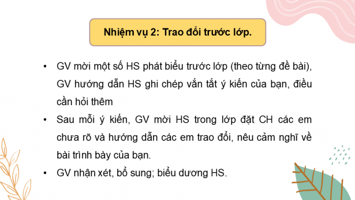 Giáo án điện tử Tiếng Việt 5 cánh diều Bài 6: Trao đổi Câu chuyện nghề nghiệp