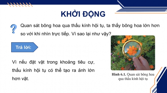 Giáo án điện tử KHTN 9 cánh diều - Phân môn Vật lí Bài 6: Sự tạo ảnh qua thấu kính. Kính lúp