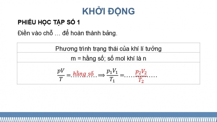 Giáo án điện tử Vật lí 12 kết nối Bài 13: Bài tập về khí lí tưởng