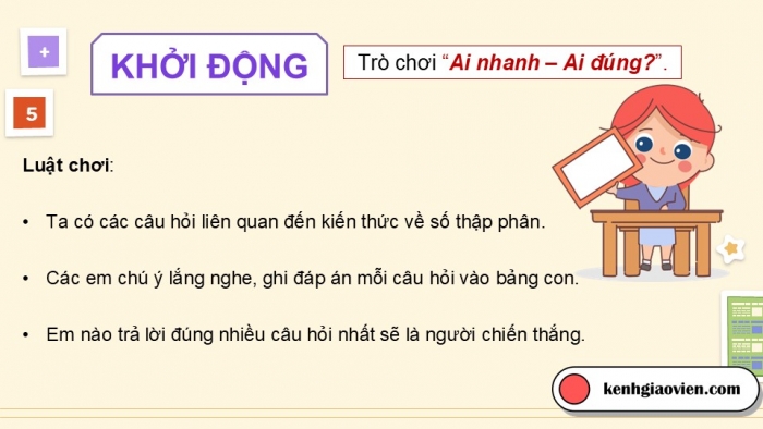 Giáo án điện tử Toán 5 kết nối Bài 35: Ôn tập chung