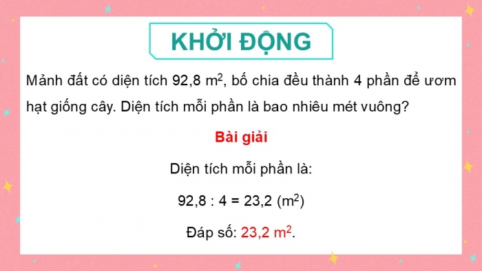 Giáo án PPT dạy thêm Toán 5 Chân trời bài 35: Chia một số thập phân cho một số tự nhiên